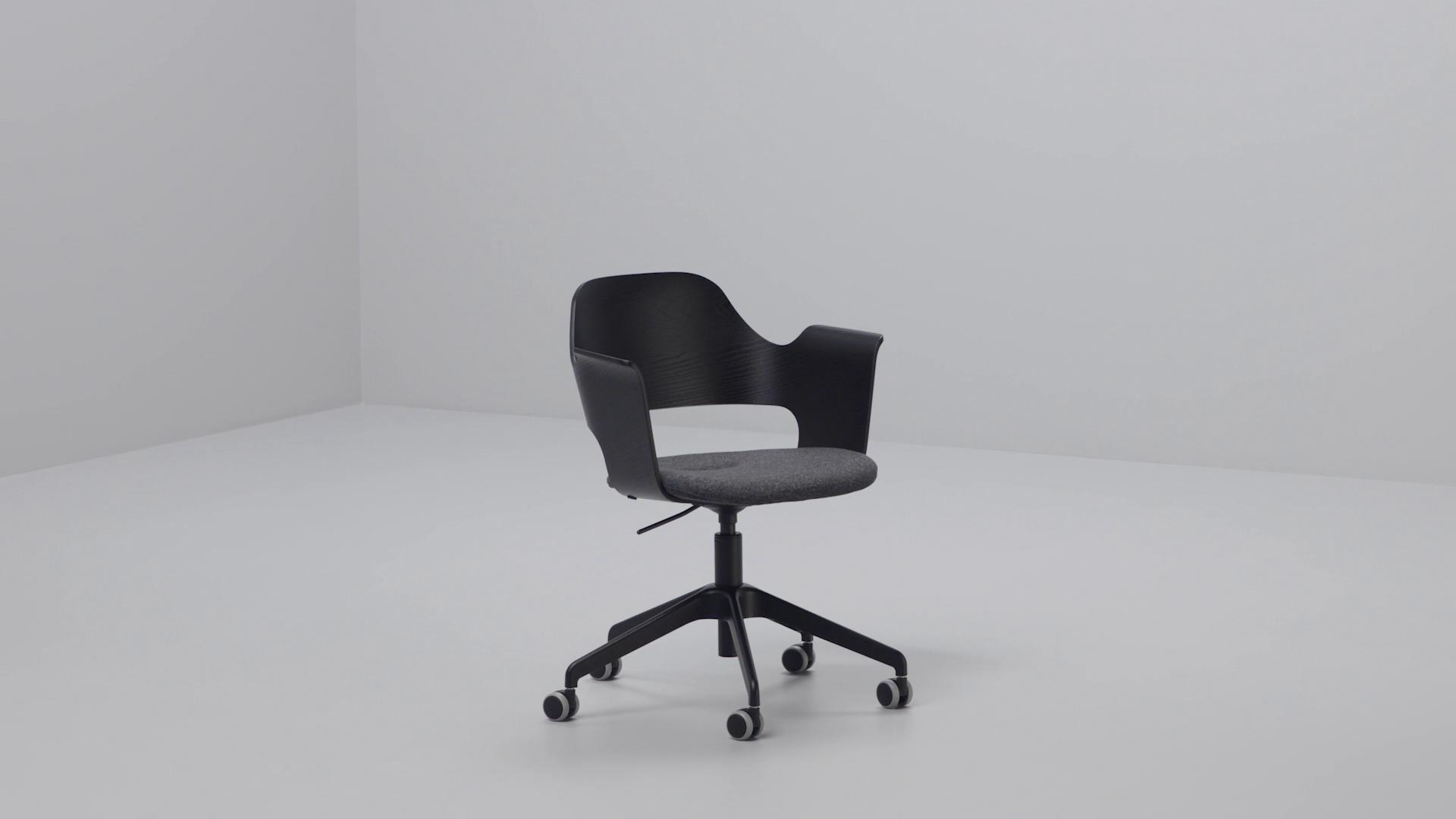 FJÄLLBERGET conference chair with castors white stained oak veneer