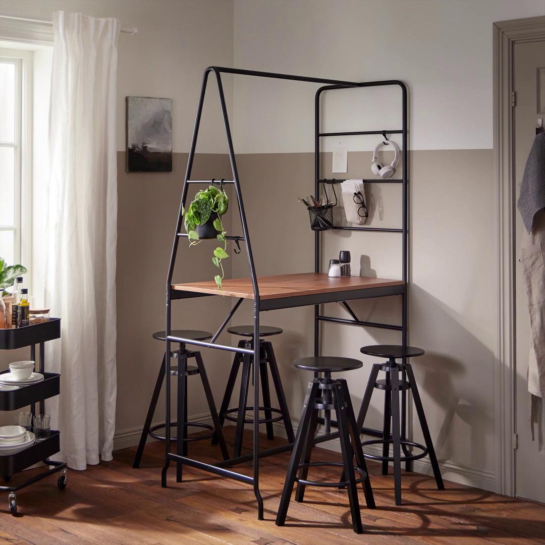 IKEA HÅVERUD ホーヴェルード バーテーブル／カウンターテーブル HÅVERUD table with storage ladder black - IKEA
